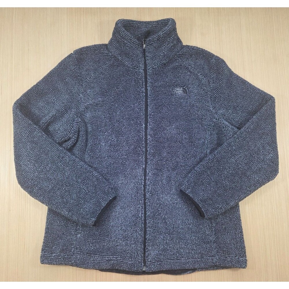 The North Face Jacket Womens XL Gray-Black Osito Fleece Full Zip Soft Sherpa